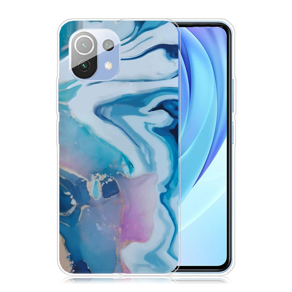 Marble Xiaomi Mi 11 Lite 5G / 11 Lite Etui - Blå Splash