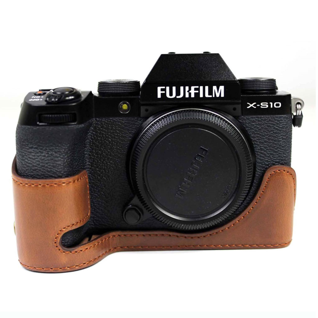 Fujifilm X-S10 skinnveske - Kaffe