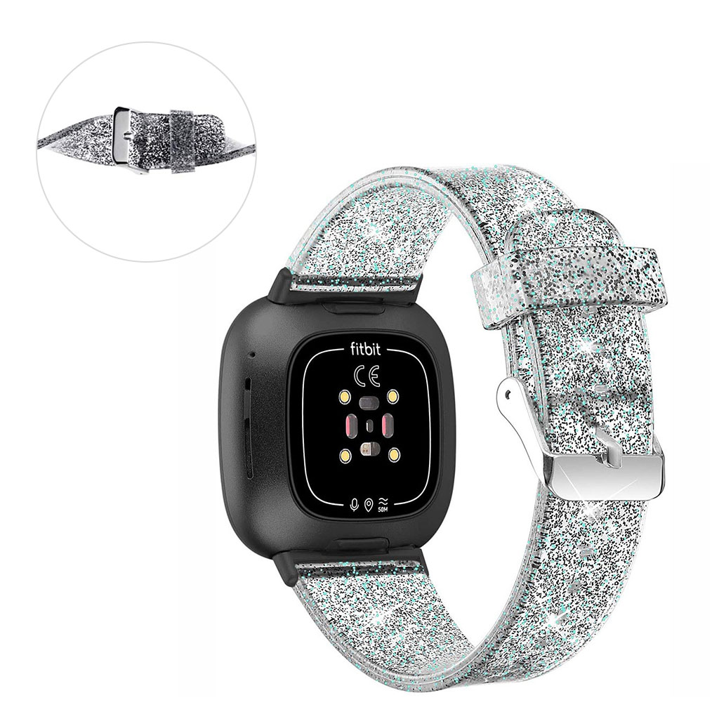 Bilde av Fitbit Sense / Versa 3 Glittering Powder Tpu Watch Strap - Black