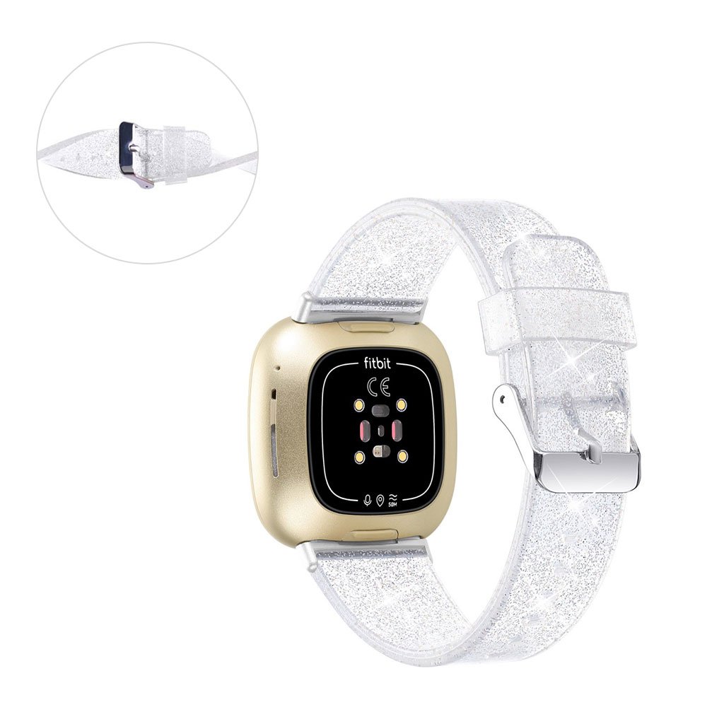 Bilde av Fitbit Sense / Versa 3 Glittering Powder Tpu Watch Strap - Silver