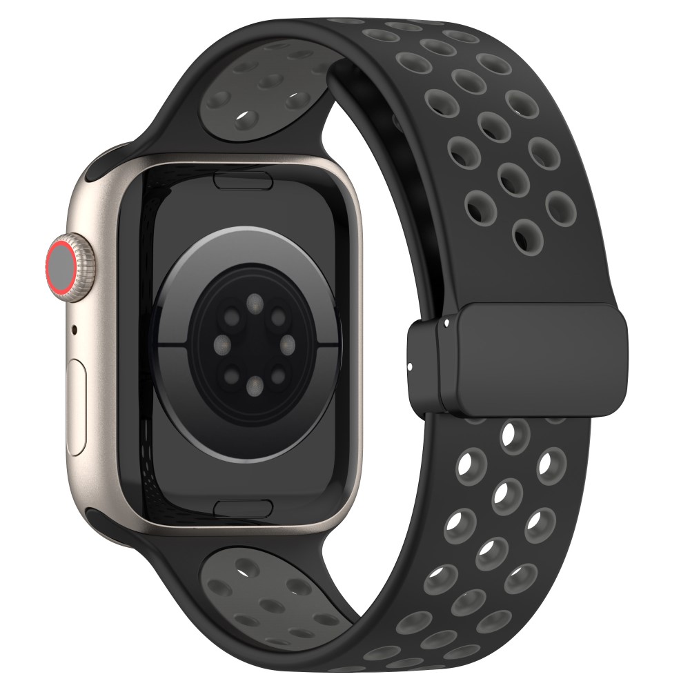 Apple Watch Series 8 (41 mm) silikonrem i to farger - Svart / Grå