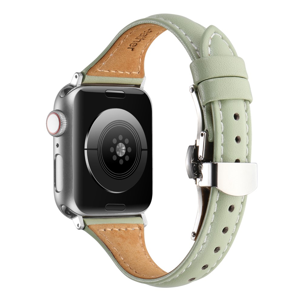 Apple Watch Series 8 (45 mm) / Watch Ultra Genuine Cow skinnrem - Grønn