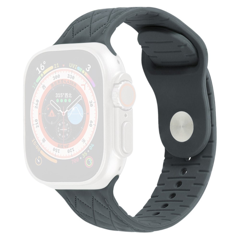 Apple Watch Series 9 45 mm / Ultra 2 teksturert silikonrem - Grå