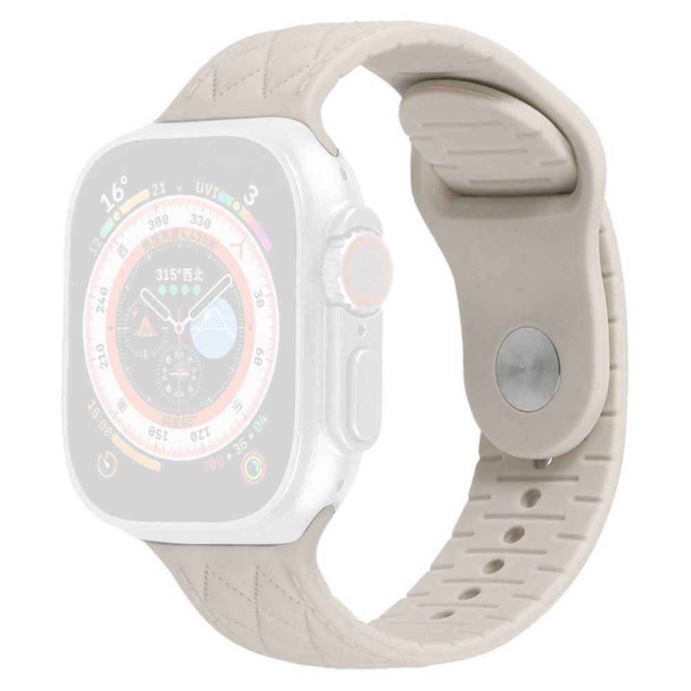 Apple Watch Series 9 45 mm / Ultra 2 teksturert silikonrem - Stjernelys