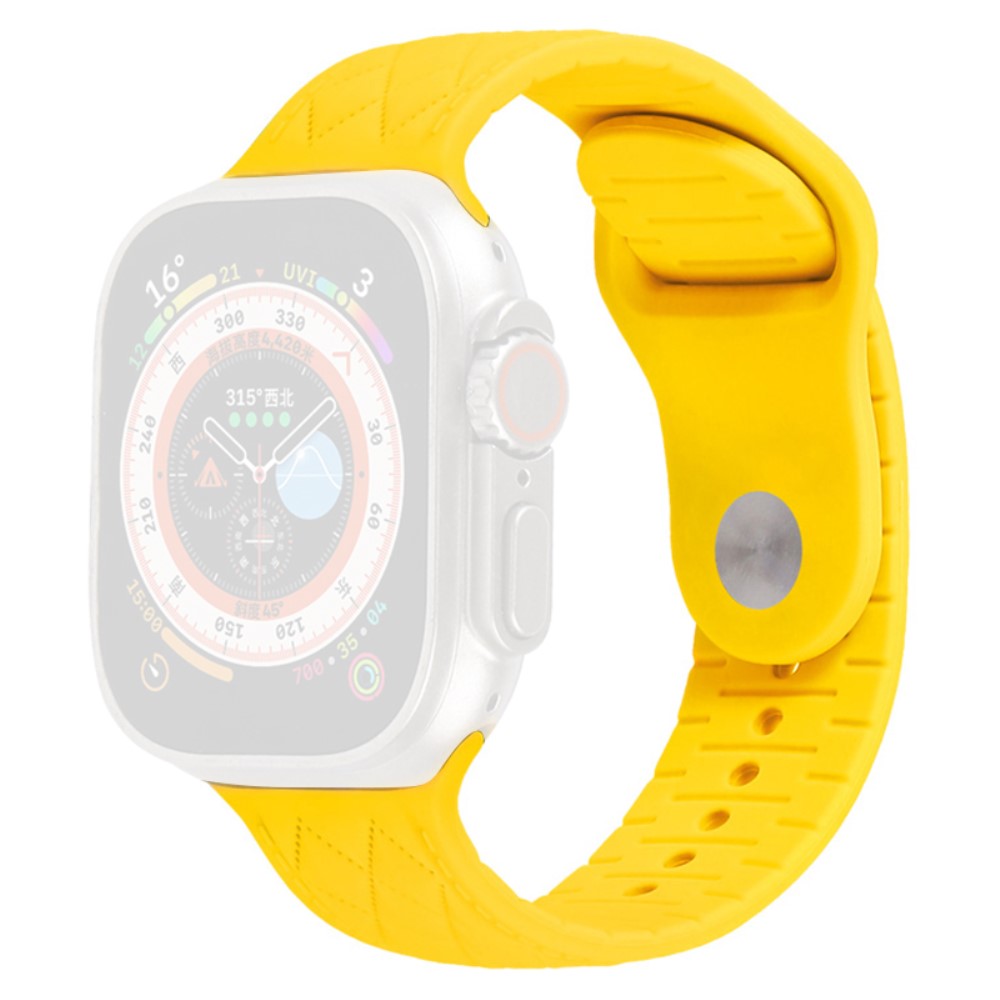 Apple Watch Series 9 45 mm / Ultra 2 teksturert silikonrem - Gul