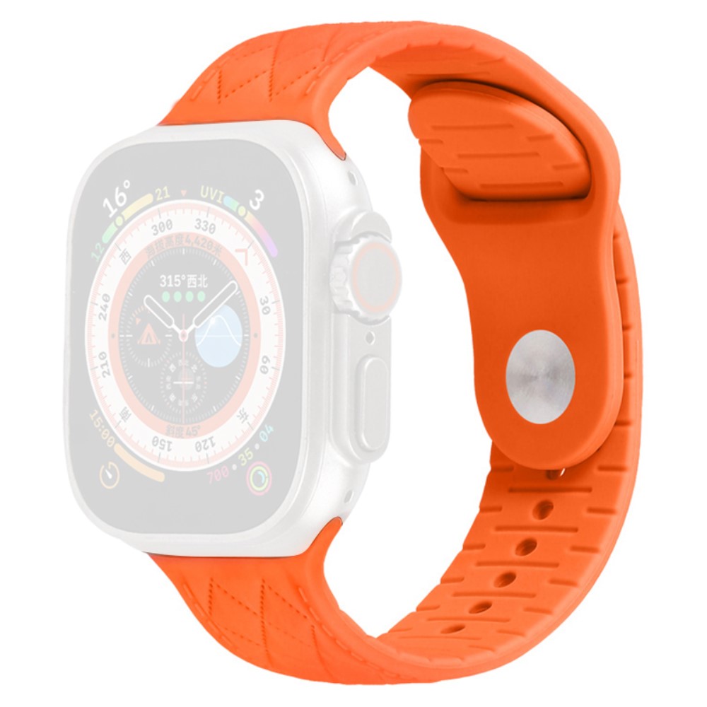 Apple Watch Series 9 45 mm / Ultra 2 teksturert silikonrem - Oransje