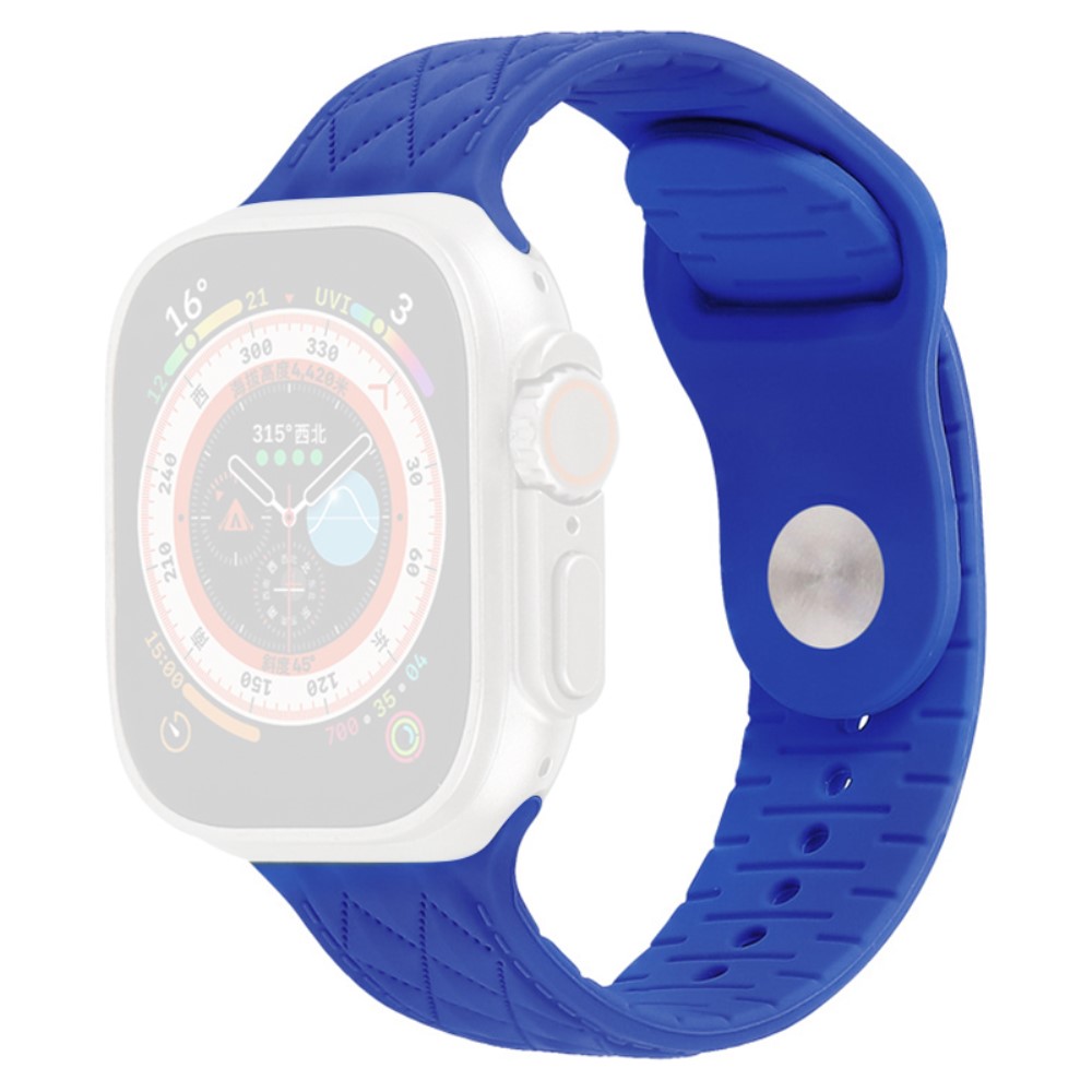 Apple Watch Series 9 45 mm / Ultra 2 teksturert silikonrem - Safir