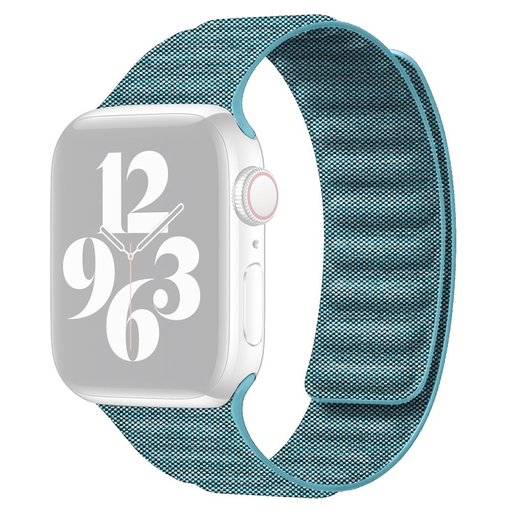 Apple Watch Series 9 41 mm reim i denimstoff - Cyan