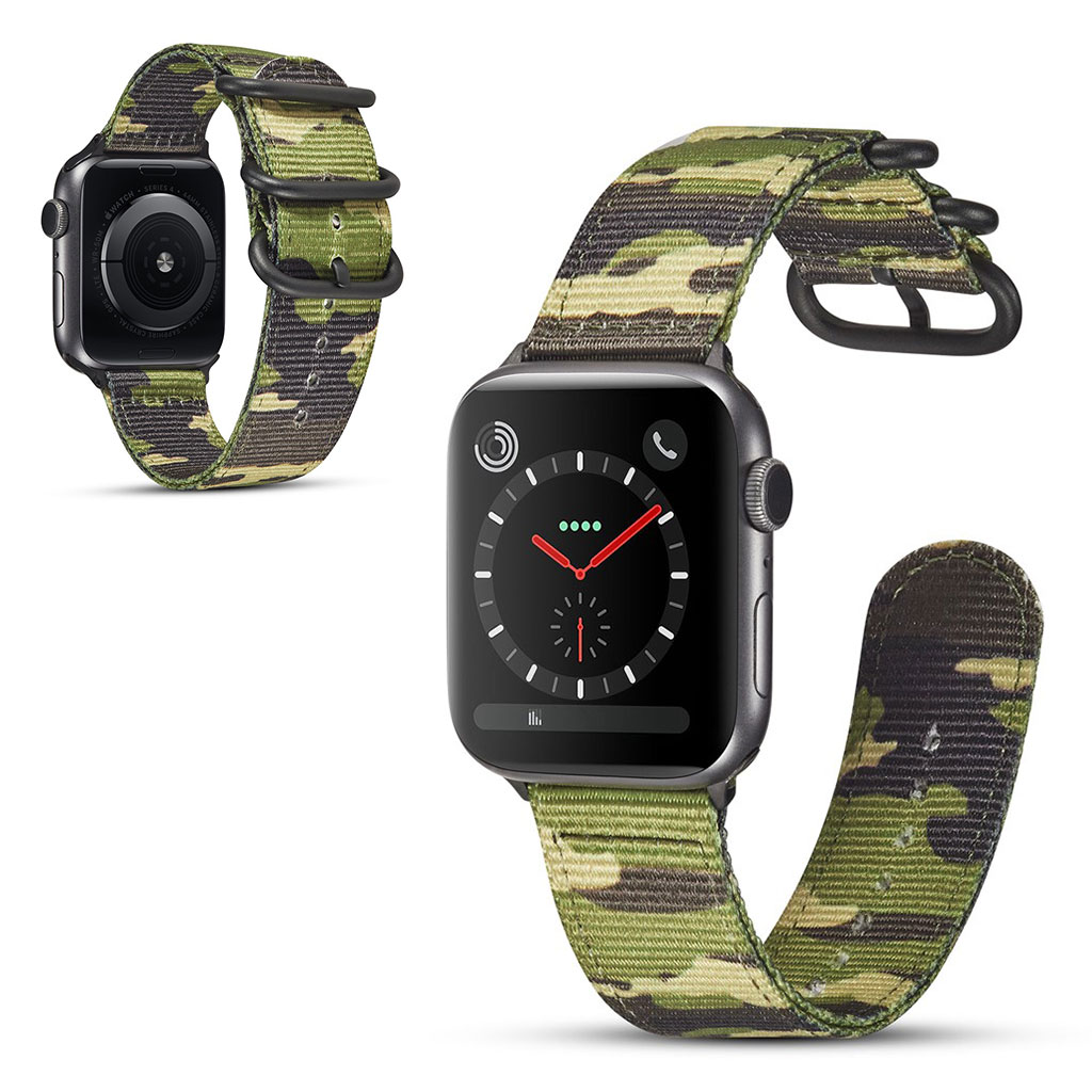 Bilde av Apple Watch Series 4 40mm Camouflage Nylon Watch Band - Camouflage Dark Green