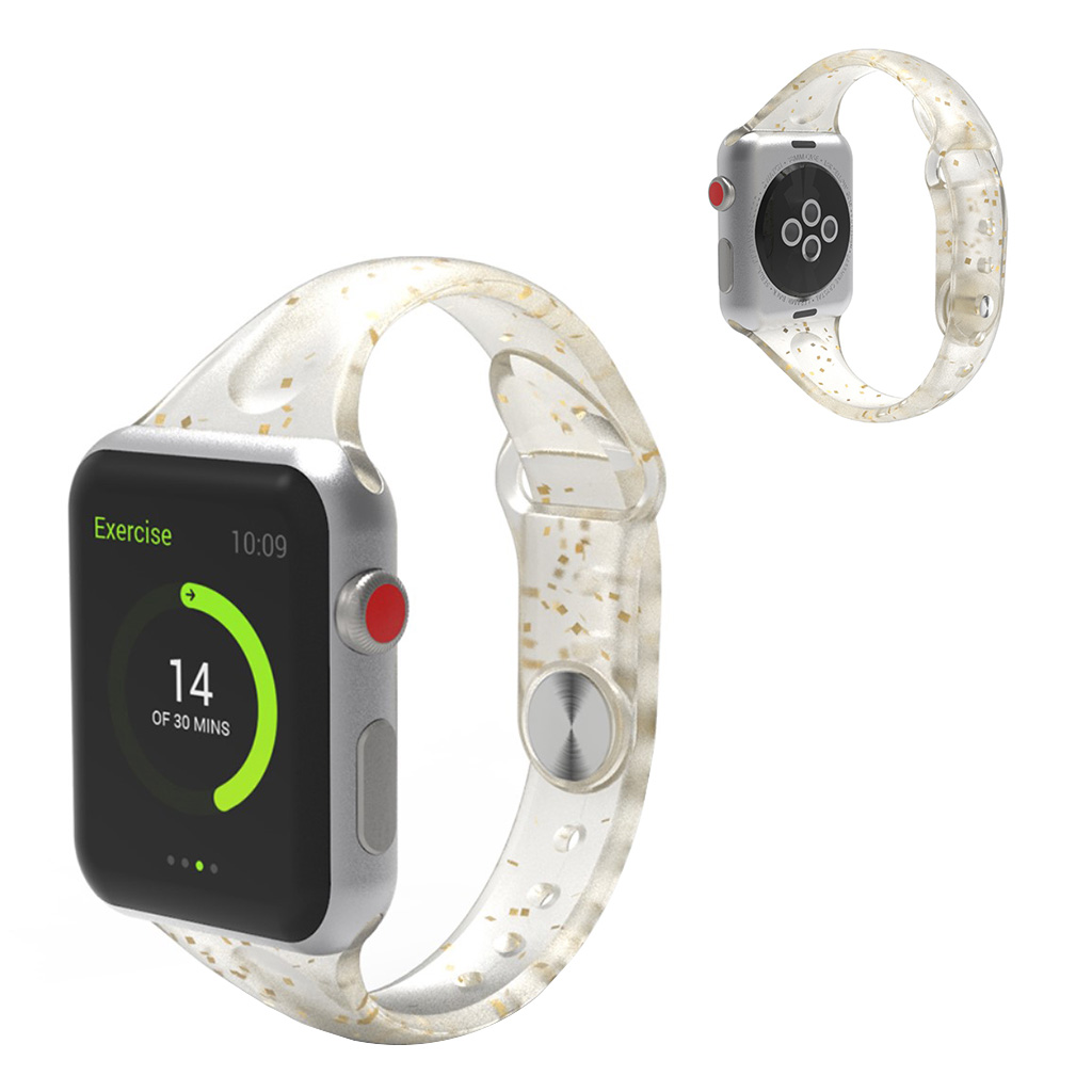 Apple Watch Series 5 / 4 40 mm utsøkt silikonarmbånd - Gull