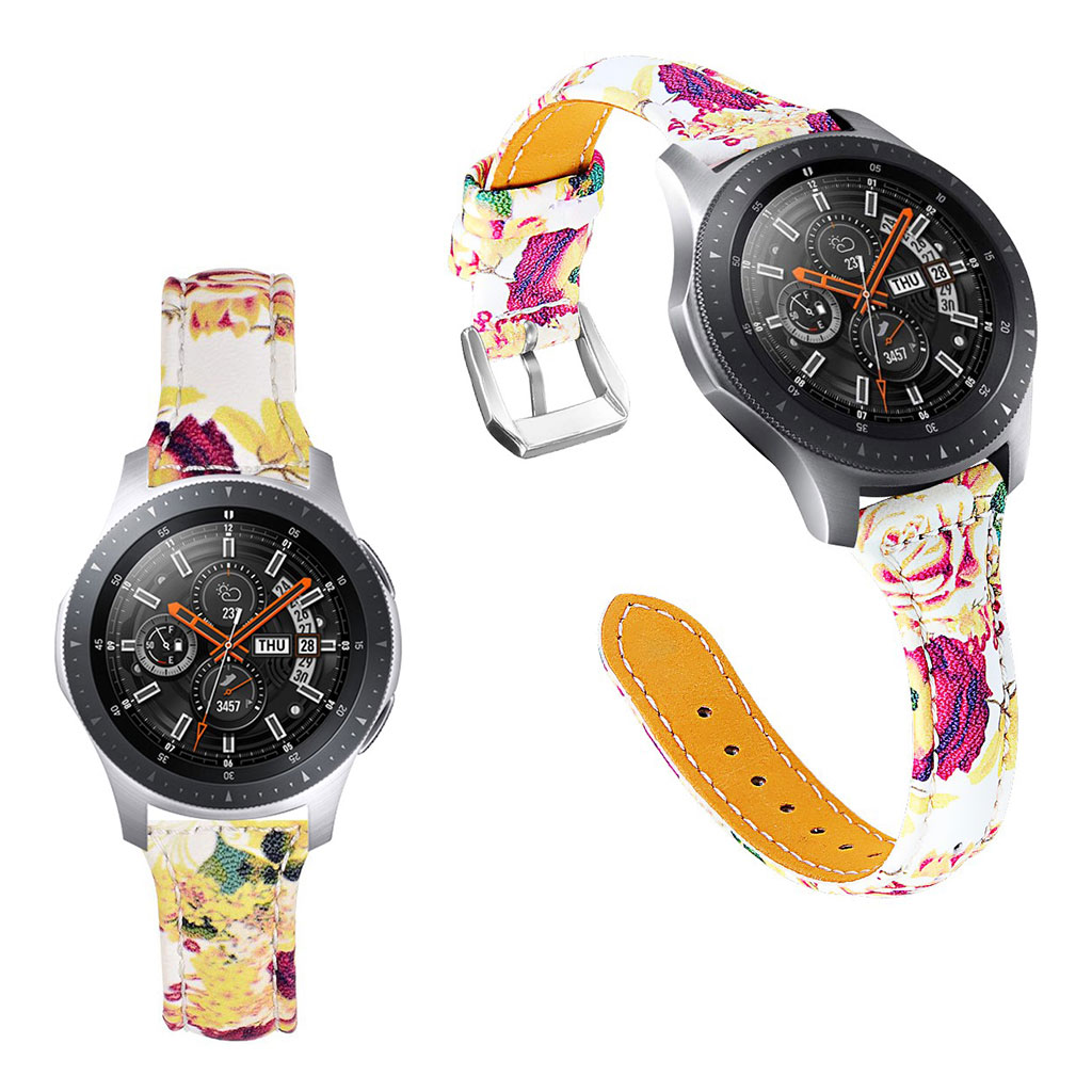 Samsung Gear S3 Classic / Frontier Blomst Ekte Skinn Klokke Armbånd - Fargerike Roses