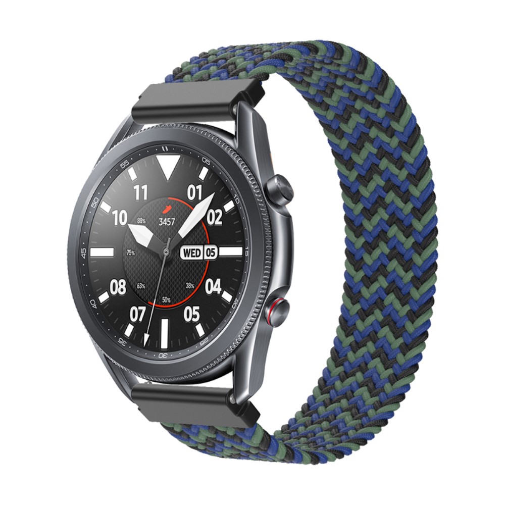 Samsung Galaxy Watch 3 (45 mm) elastisk klokkerem i nylon - Svart / Blå / Grønn Størrelse: S