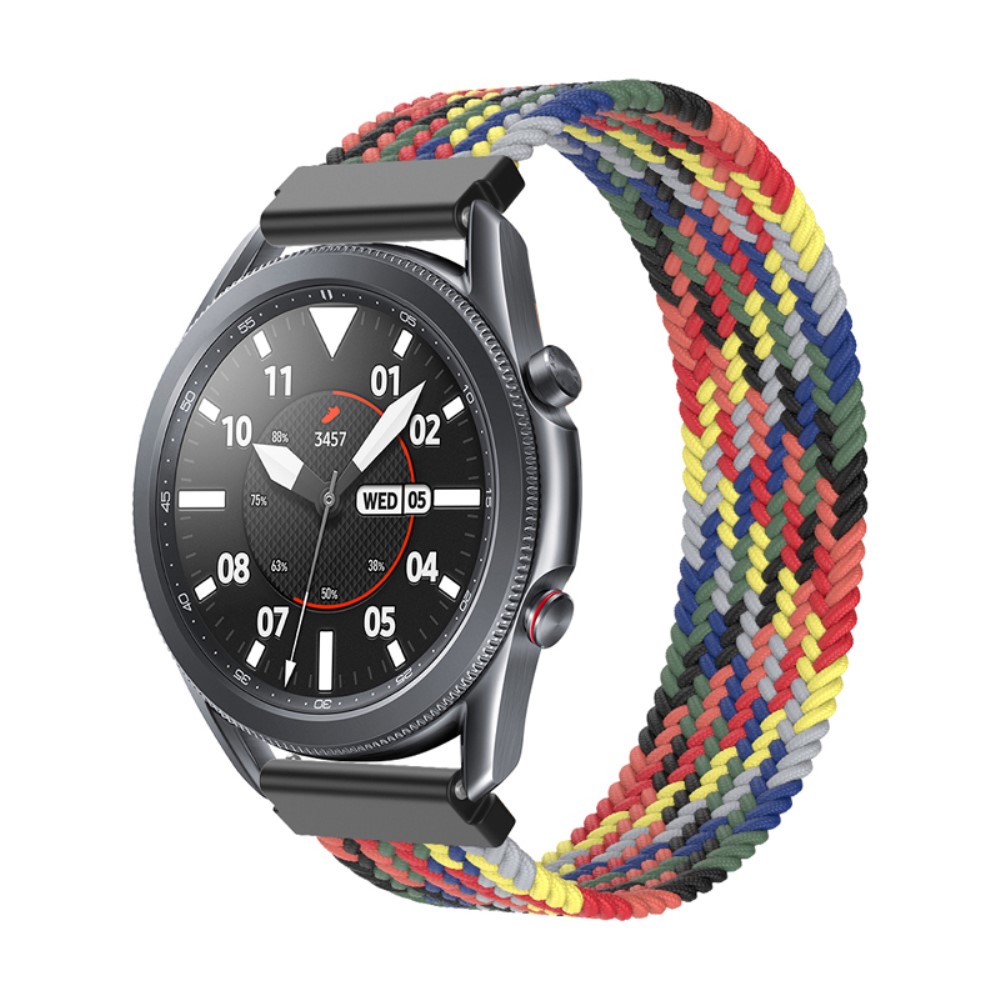 Samsung Galaxy Watch 3 (45 mm) elastisk klokkerem i nylon - Fargerik Grå Størrelse: S