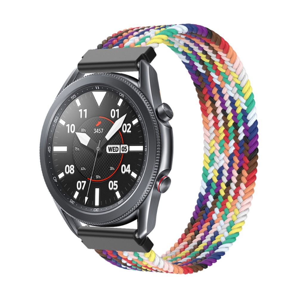 Samsung Galaxy Watch 3 (45 mm) elastisk klokkerem i nylon - Regnbue Størrelse: S