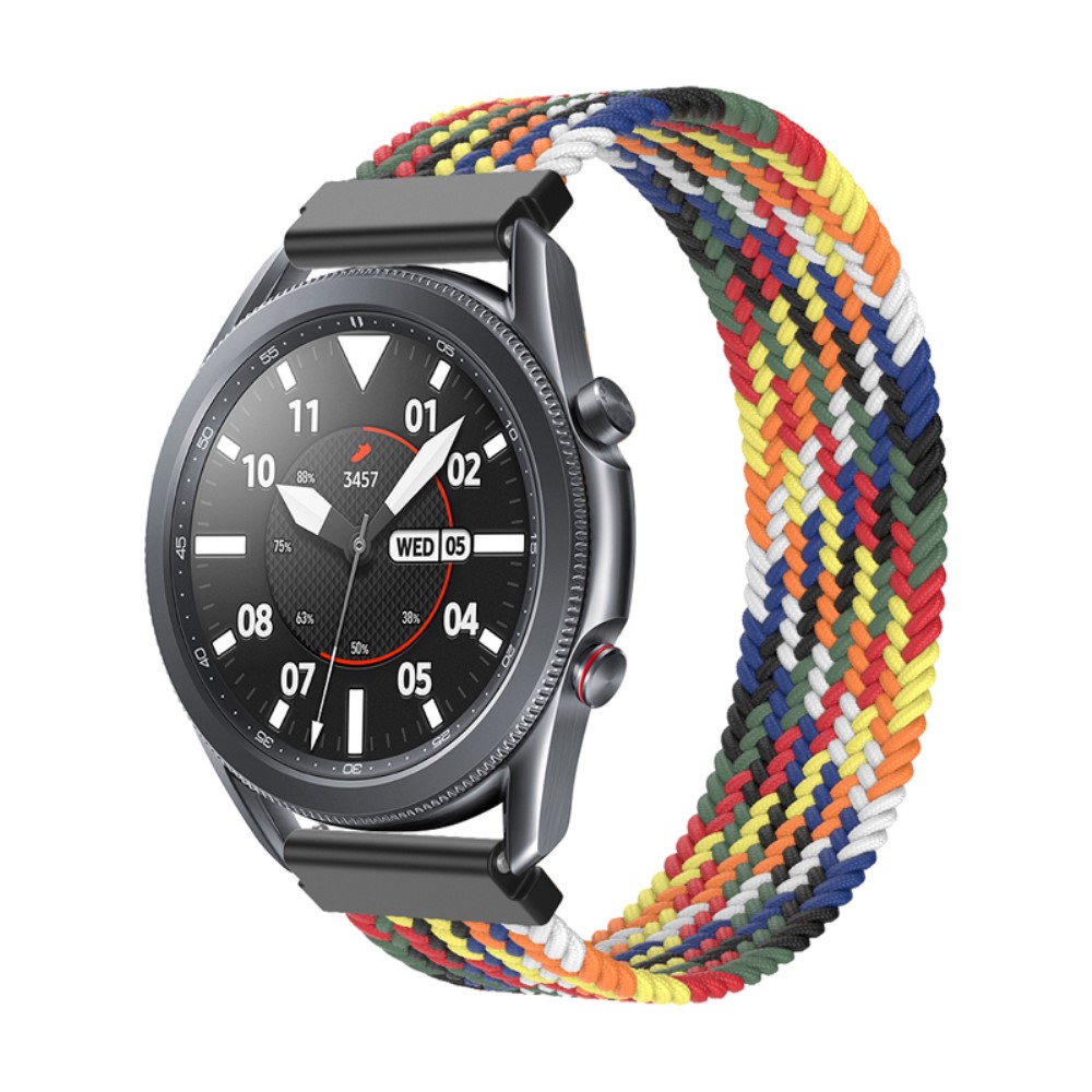 Samsung Galaxy Watch 3 (45 mm) elastisk klokkerem i nylon - Fargerik Svart / Hvit Størrelse: S