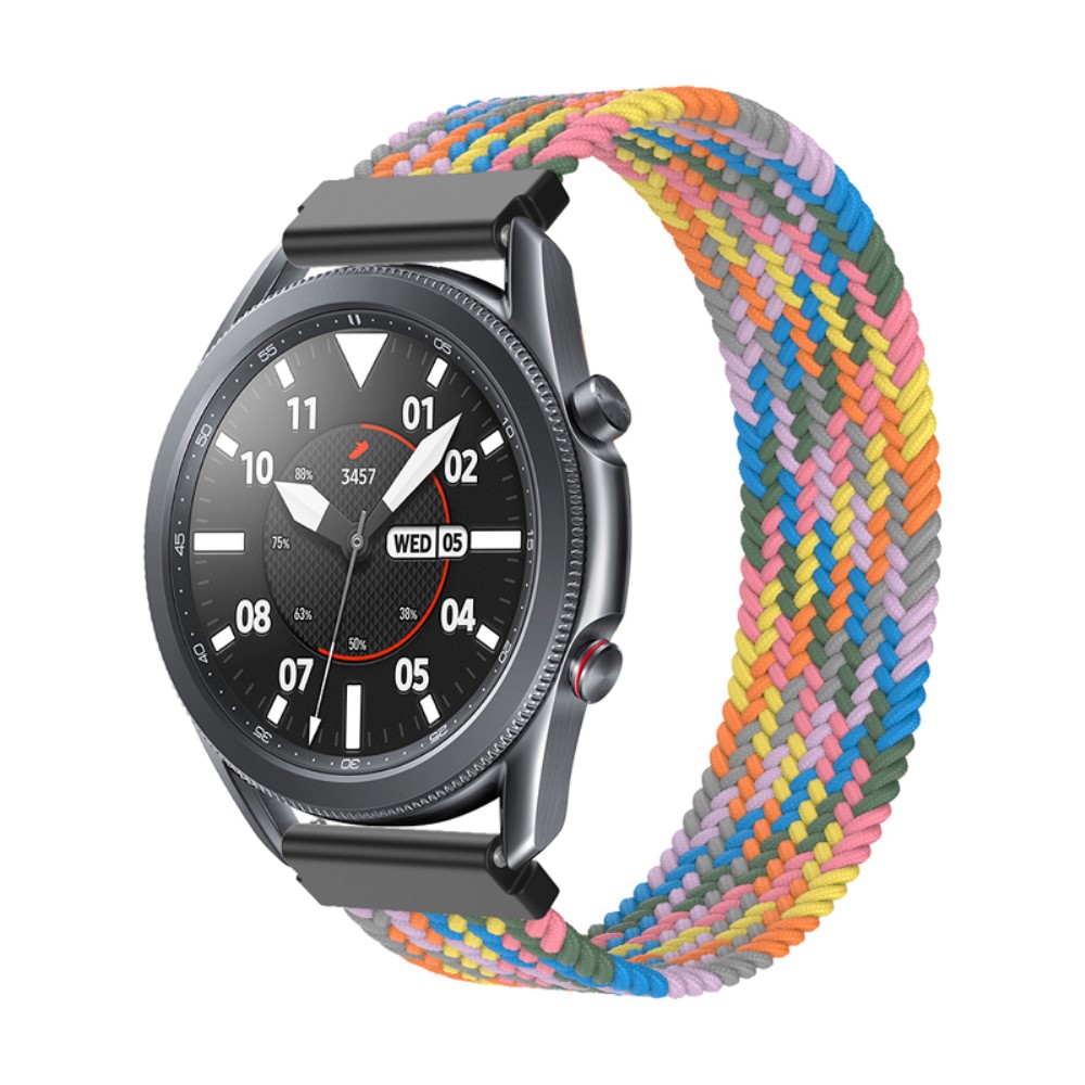 Samsung Galaxy Watch 3 (45 mm) elastisk klokkerem i nylon - Fargerik Lilla Størrelse: S