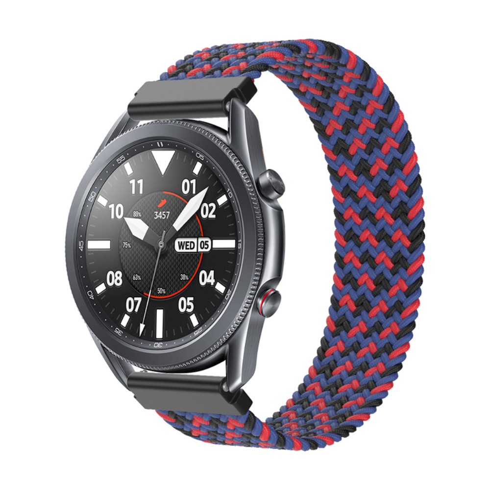 Samsung Galaxy Watch 3 (45 mm) elastisk klokkerem i nylon - Svart / Rød / Blå Størrelse: S