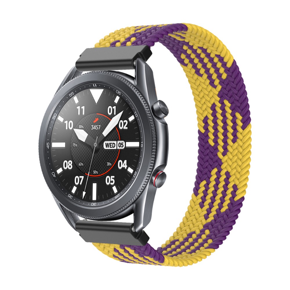 Samsung Galaxy Watch 3 (45 mm) elastisk klokkerem i nylon - Gul / Lilla Størrelse: S