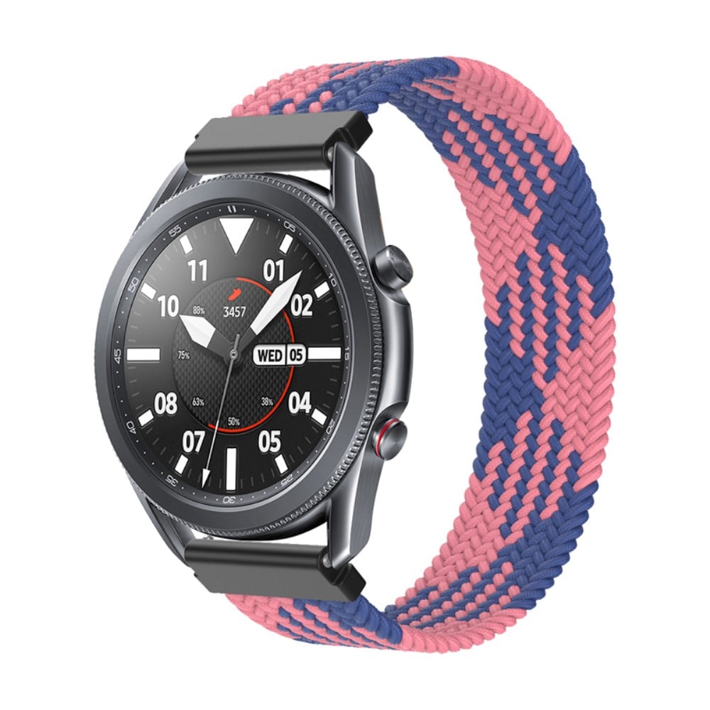 Samsung Galaxy Watch 3 (45 mm) elastisk klokkerem i nylon - Blå / Rosa Størrelse: S