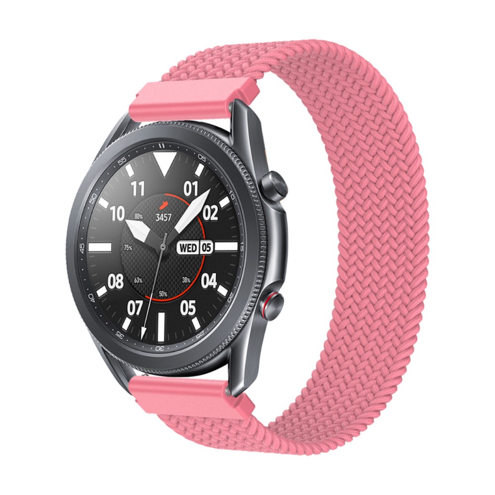 Samsung Galaxy Watch 3 (45 mm) elastisk klokkerem i nylon - Rosa Størrelse: S