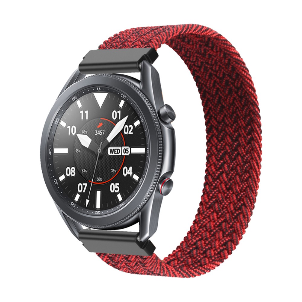 Samsung Galaxy Watch 3 (45 mm) elastisk klokkerem i nylon - Metallic Rød Størrelse: S