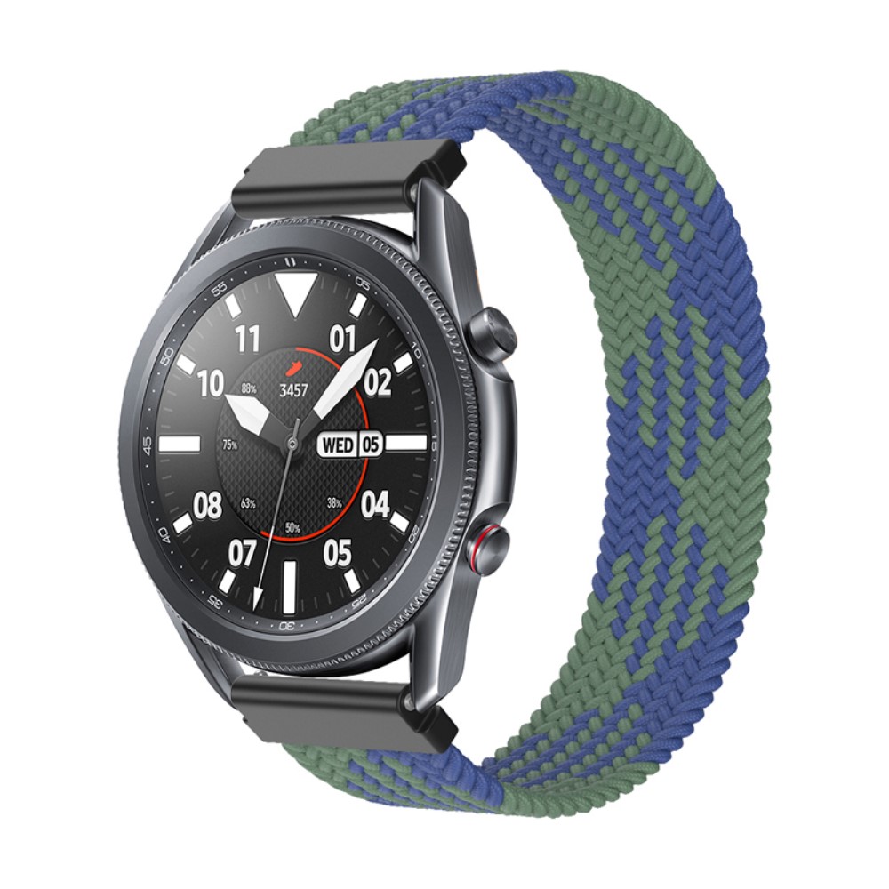 Samsung Galaxy Watch 3 (45 mm) elastisk klokkerem i nylon - W-Form Blå / Grønn Størrelse: S