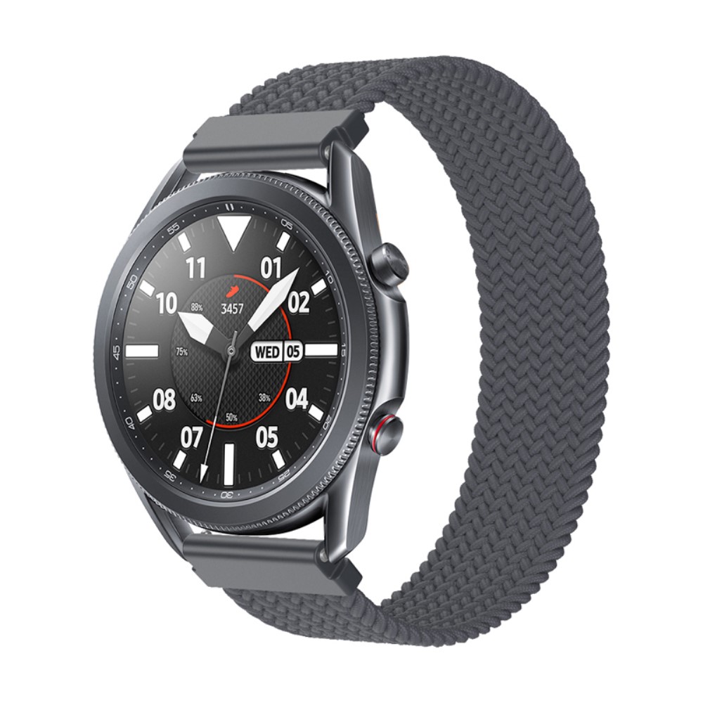 Samsung Galaxy Watch 3 (45 mm) elastisk klokkerem i nylon - Space Grey Størrelse: S