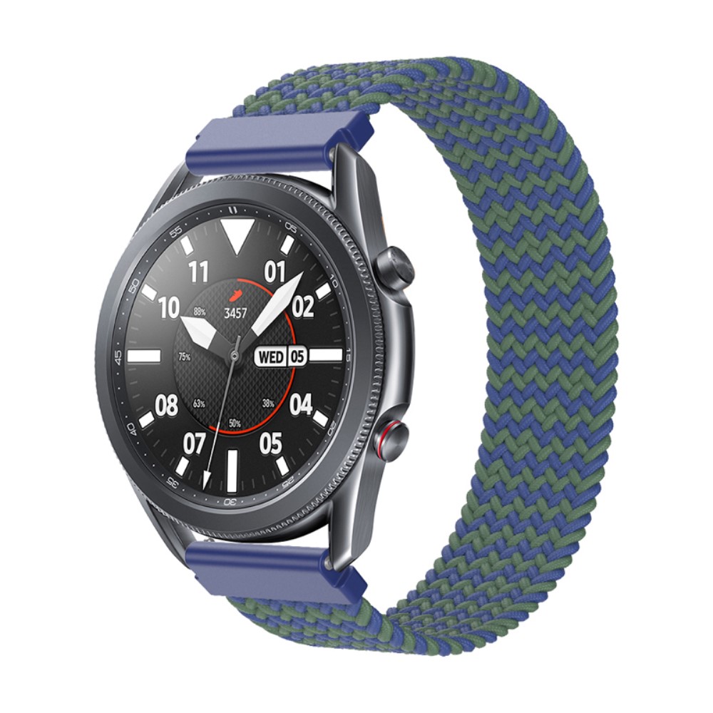 Samsung Galaxy Watch 3 (45 mm) elastisk klokkerem i nylon - W-Form Blå / Grønn Størrelse: S