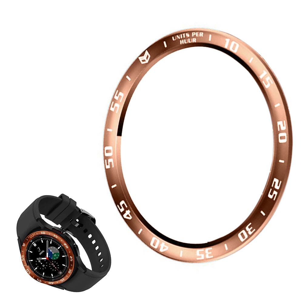 Samsung Galaxy Watch 4 Classic (42 mm) tidsskala-ring i rustfritt stål - Rose Gull / Hvit