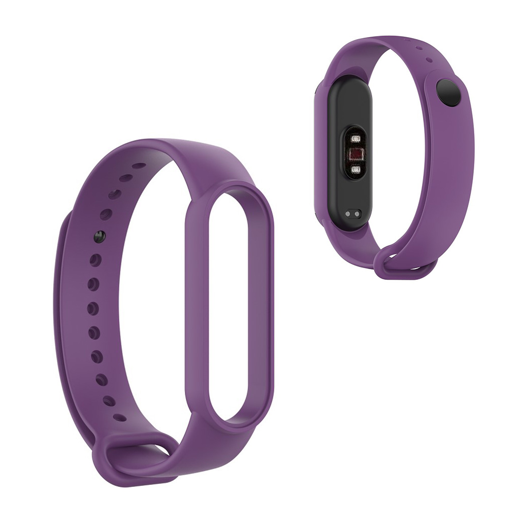 Xiaomi Mi Smart Band 6 / 5 glanset silikonklokkebånd - Lilla