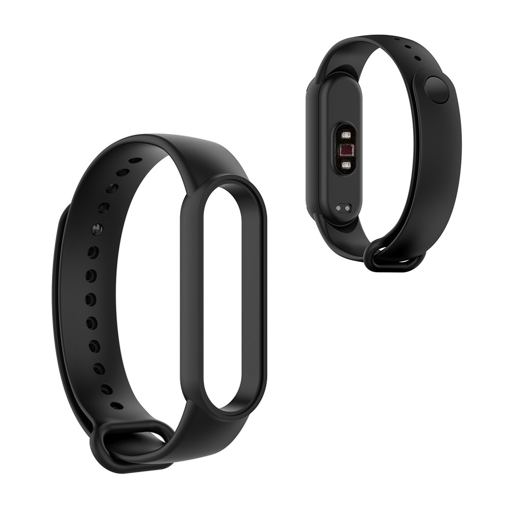 Xiaomi Mi Smart Band 6 / 5 glanset silikonklokkebånd - Svart