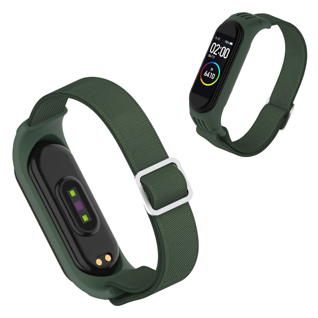 Xiaomi Mi Smart Band 6 / 5 nylonklokkebånd - Militærgrønn