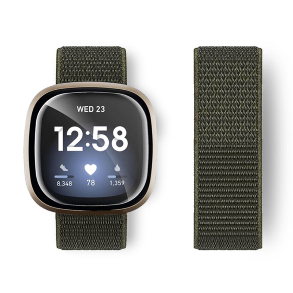 Fitbit Sense / Versa 3 nylonrem - Militærgrønn