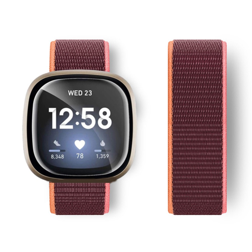 Fitbit Sense / Versa 3 nylonrem - Plommefarge