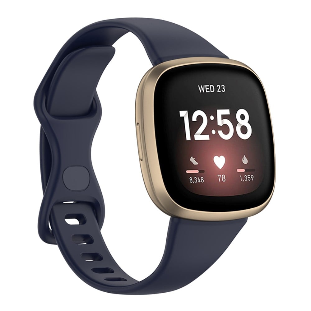 Fitbit Versa 4 / Sense simple klokkerem - Mørkeblå Størrelse: S