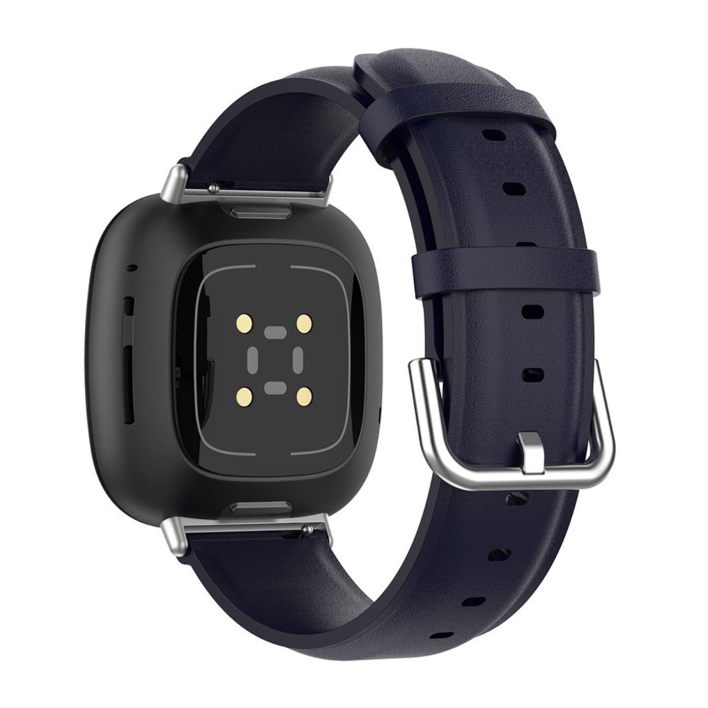 Fitbit Sense 2 / Versa 4 / 3 klokkerem i ekte skinn - Marineblå