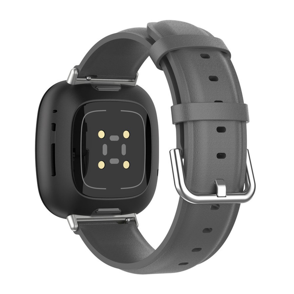 Fitbit Sense 2 / Versa 4 / 3 klokkerem i ekte skinn - Grå