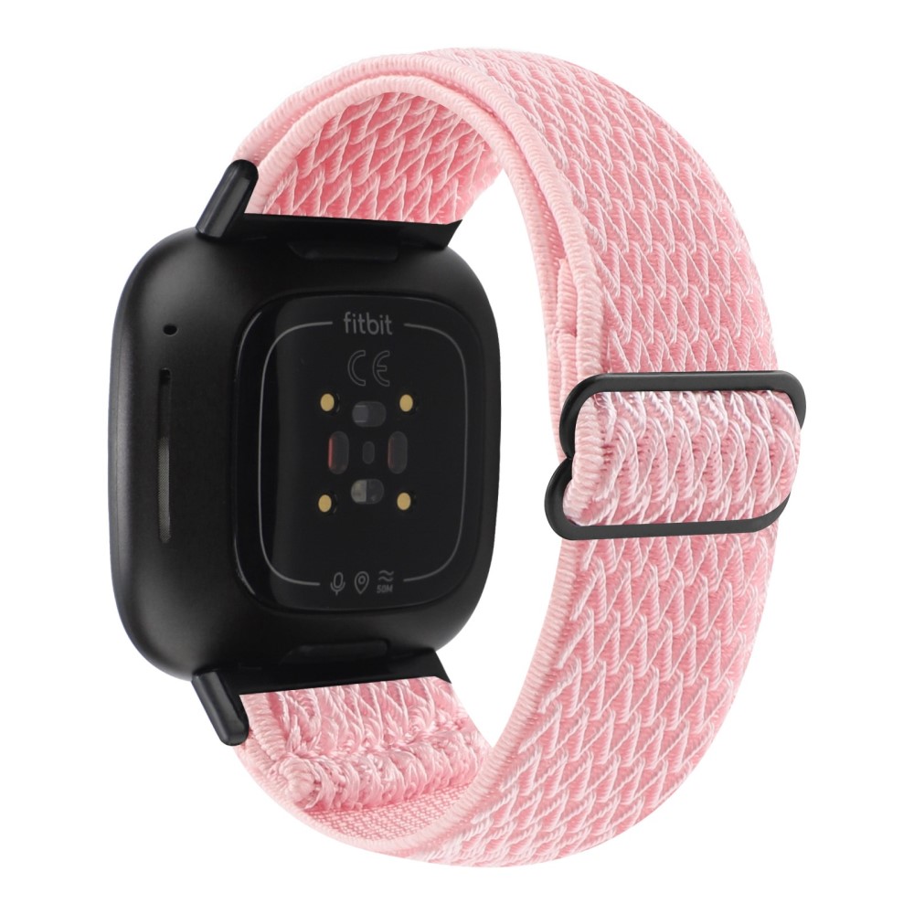 Fitbit Sense 2 / Versa 4 elastisk klokkerem i nylon - Rosa