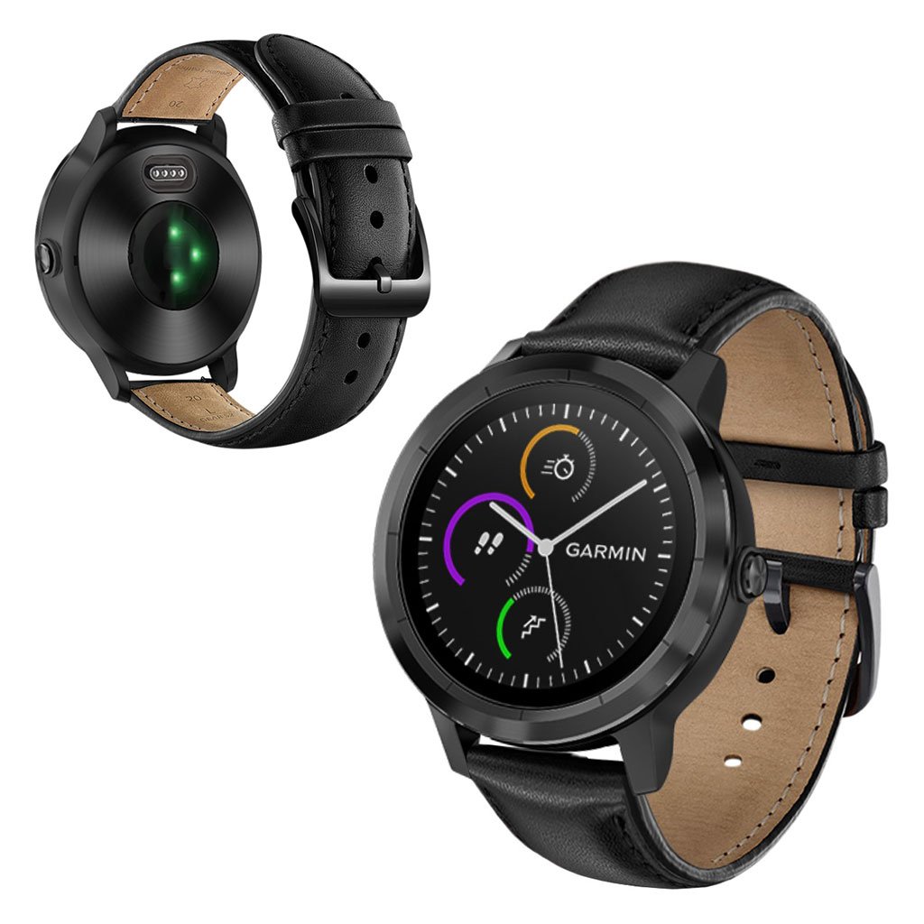 Garmin Vivoactive 3 / Vivomove HR oksehud klokkereim - Svart