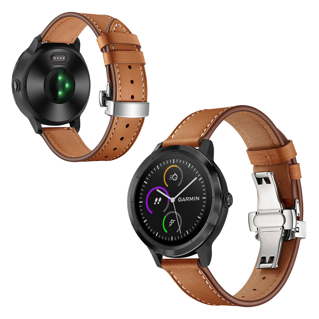 Garmin Vivoactive 3 / Vivomove HR oksehud klokkereim - Silver / Brun