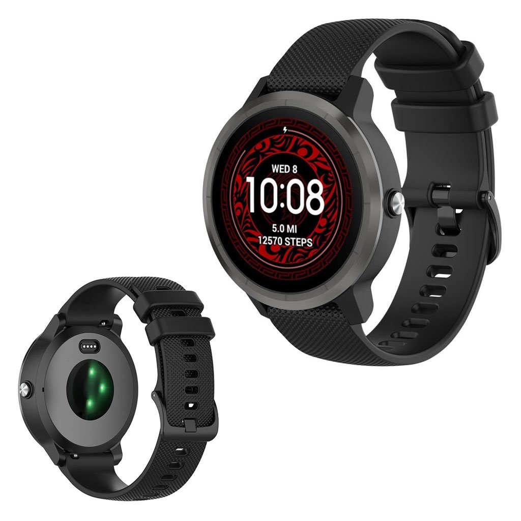 Garmin Vivoactive 3/3 Music / Venu silikon klokkereim - Svart