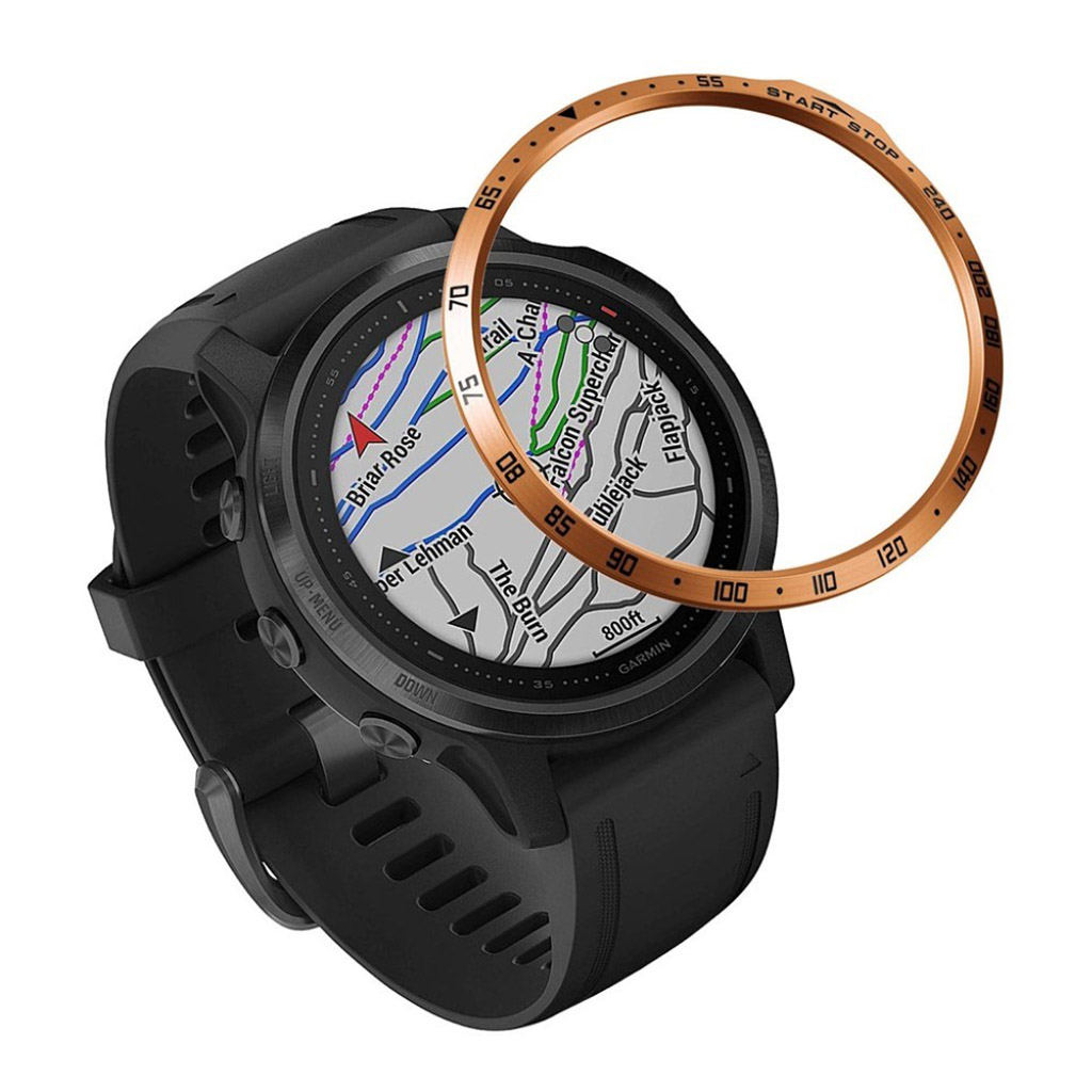 Garmin Fenix ​​6S / 6S Pro numerisk mønster rustfritt stål bezel - Rose Gold / Black