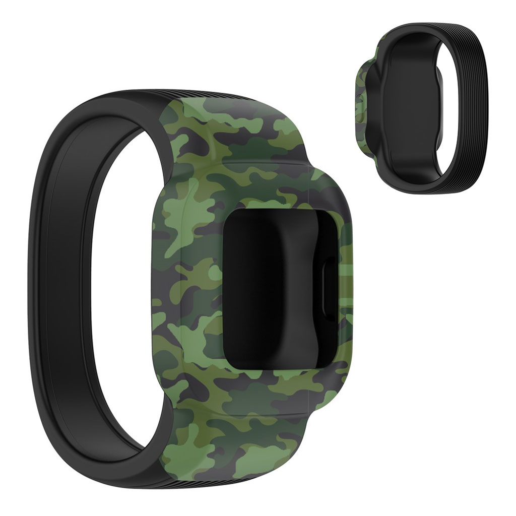 Bilde av Garmin Vivofit Jr 3 Cool Pattern Silicone Watch Strap - Camouflage Green / Size: L