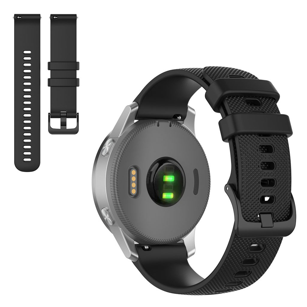 Garmin Venu 2S / Vivoactive 4S / Vivomove 3S ensfarget klokkerem - Svart