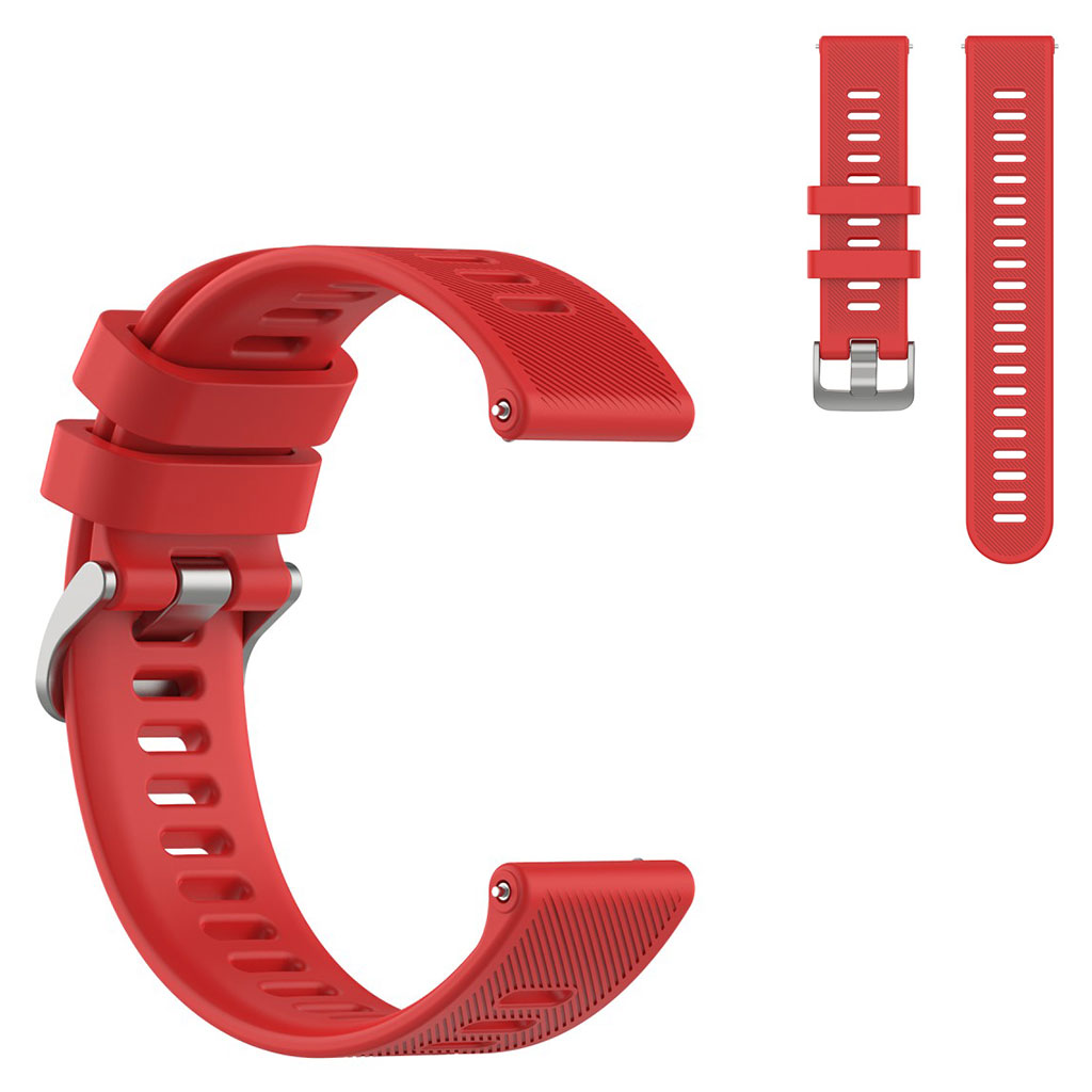 Bilde av 20mm Twill Texture Silicone Watch Strap For Garmin Forerunner 158 / 55 - Red