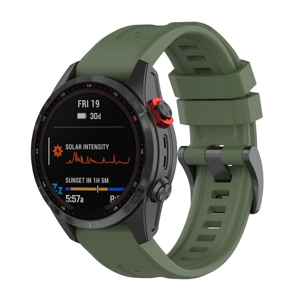 Garmin Fenix 7 / Epix Gen 2 / Descent G1 klokkerem i silikon - Midnattsgrønn