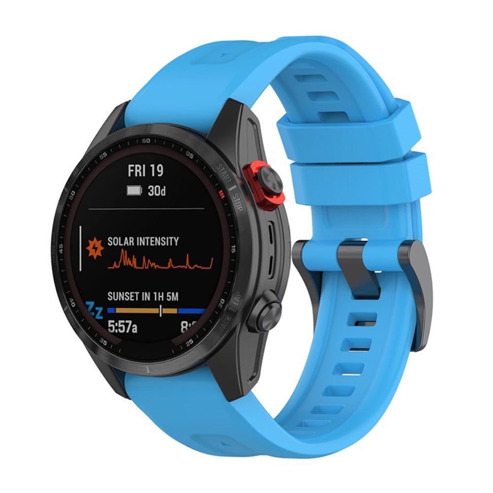 Garmin Fenix 7 / Epix Gen 2 / Descent G1 klokkerem i silikon - Himmelblå