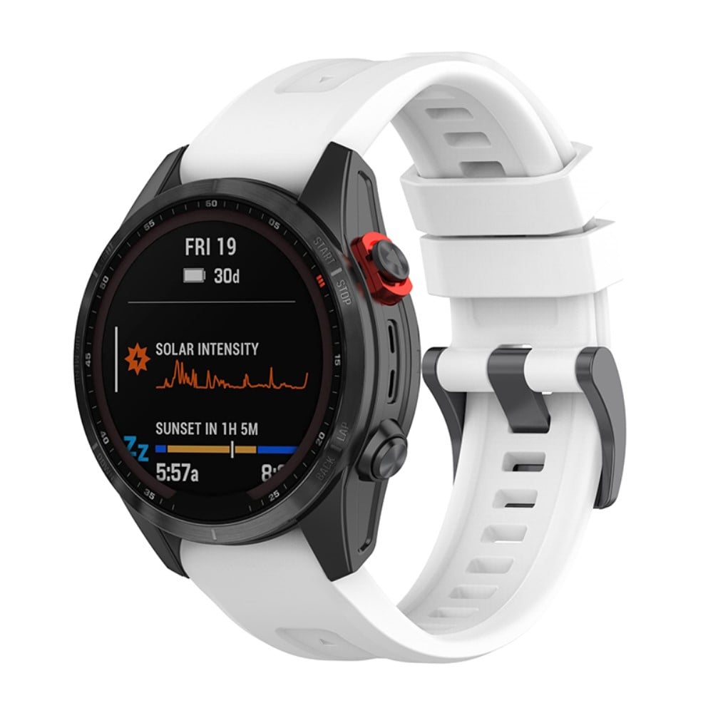 Garmin Fenix 7 / Epix Gen 2 / Descent G1 klokkerem i silikon - Hvit