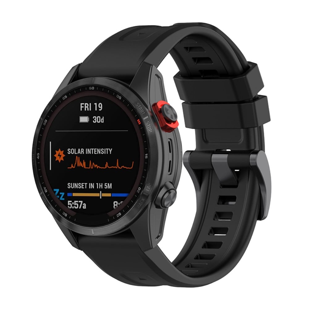 Garmin Fenix 7 / Epix Gen 2 / Descent G1 klokkerem i silikon - Svart