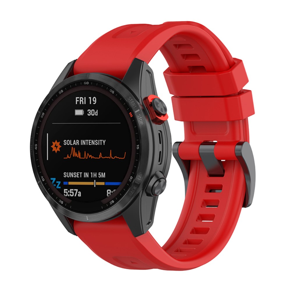 Garmin Fenix 7 / Epix Gen 2 / Descent G1 klokkerem i silikon - Rød